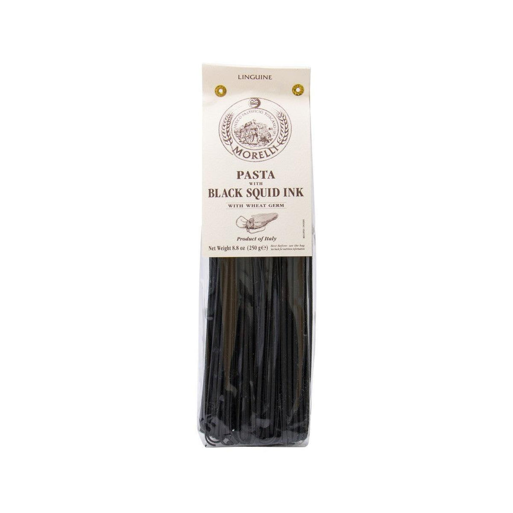 MORELLI Artisanal Linguine Pasta with Black Squid Ink with Wheat Germ  (250g)