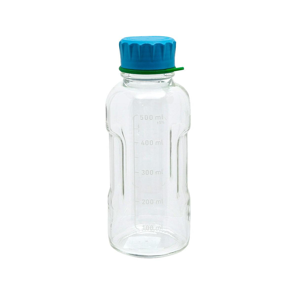 DURAN Clear bottle 500ml w/ Cyan Cap