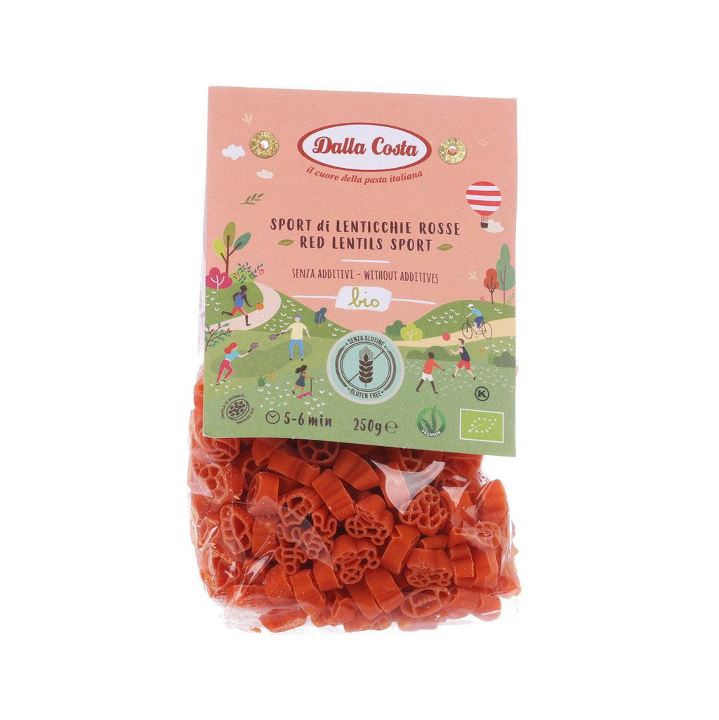 Dalla Costa Red Lentil Pasta, 250g – Gluten-Free, Organic