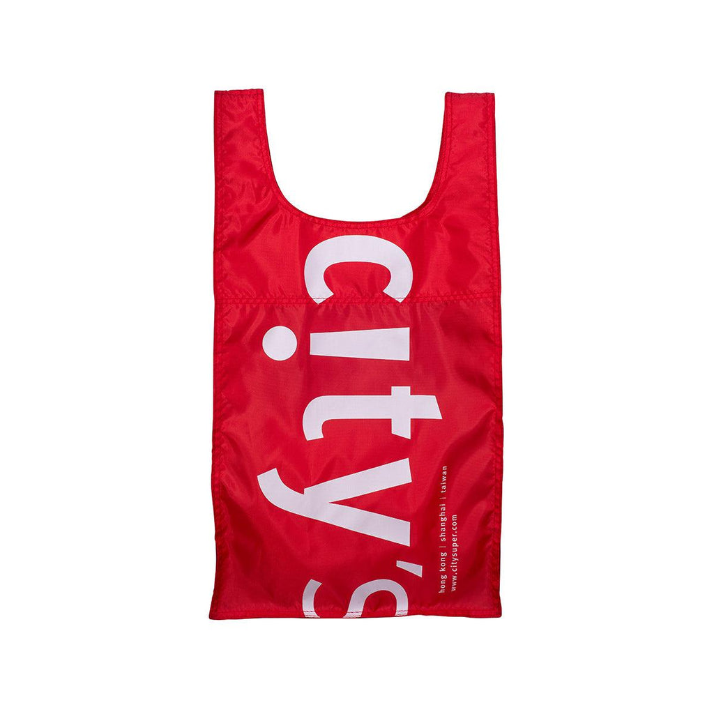 CITYSUPER Large Environmental Pocketable Bag-CS Logo-Red
