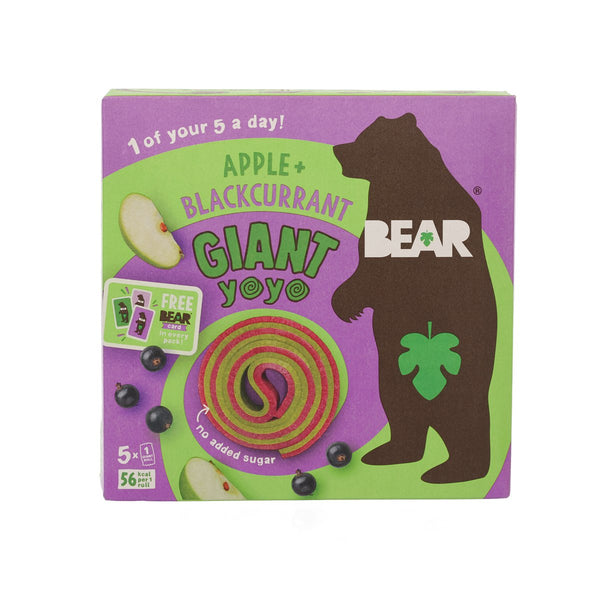 BEAR Pure Fruit Giant Yoyo Rolls - Apple & Blackcurrant  (100g)