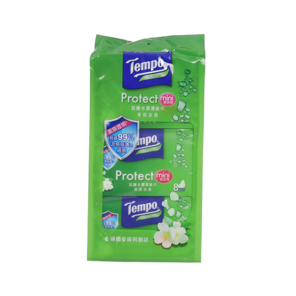 TEMPO Protect Jasmine Mini Wet Wipes 8's x 6
