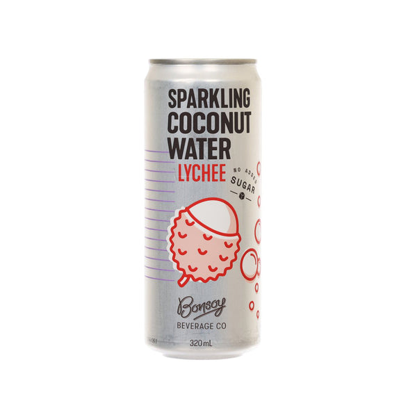 BONSOY Natural Sparkling Coconut Water - Lychee  (320mL)