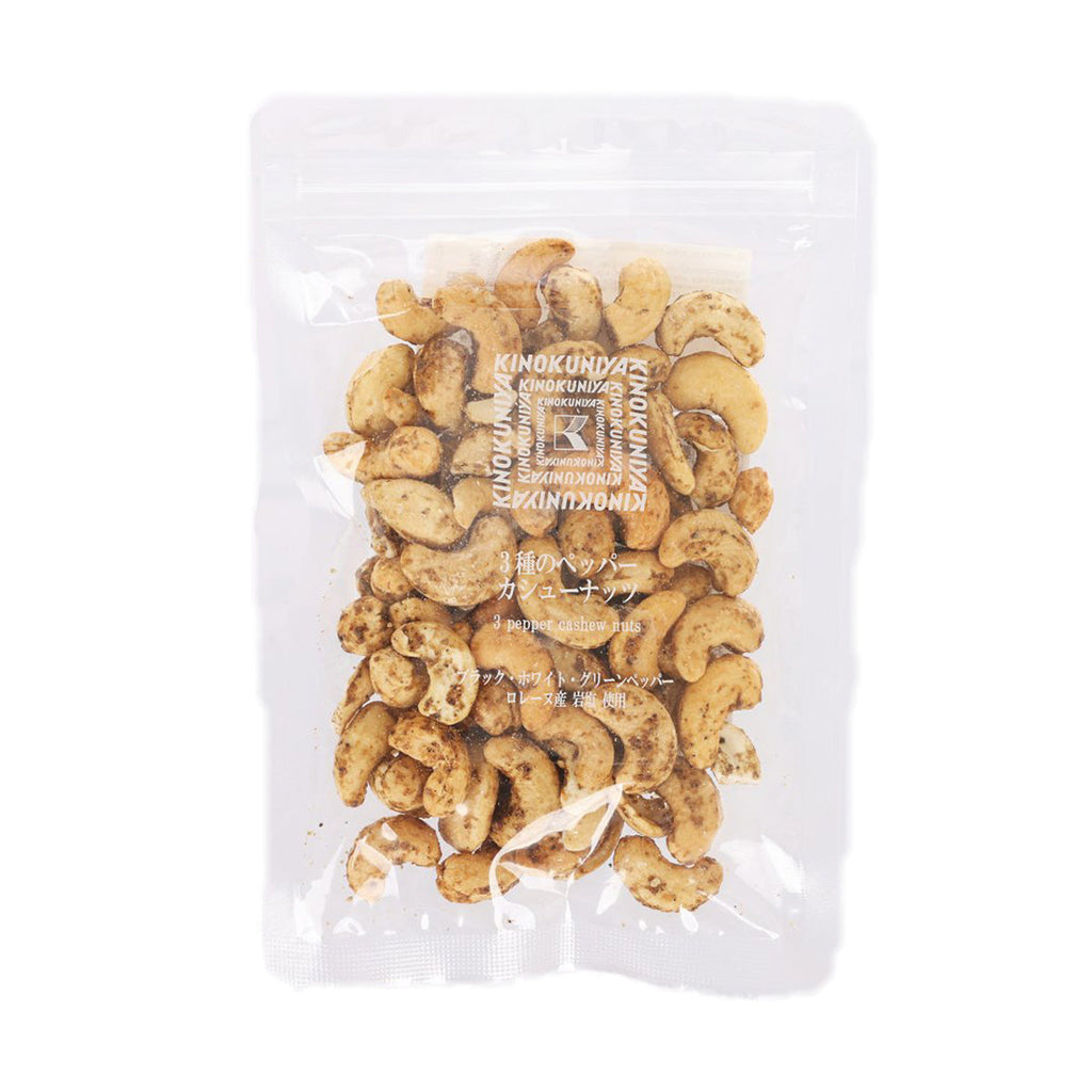 KINOKUNIYA 3 Types of Pepper Seasoned Cashew Nuts  (92g)