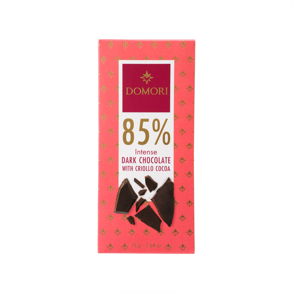 DOMORI 85% Intense Dark Chocolate with Criollo Cocoa Bar  (75g)